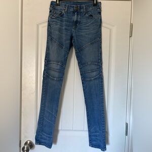 True Religion Mens Rocco Relaxed Skinny Straight Medium Wash Denim Jeans Size 29